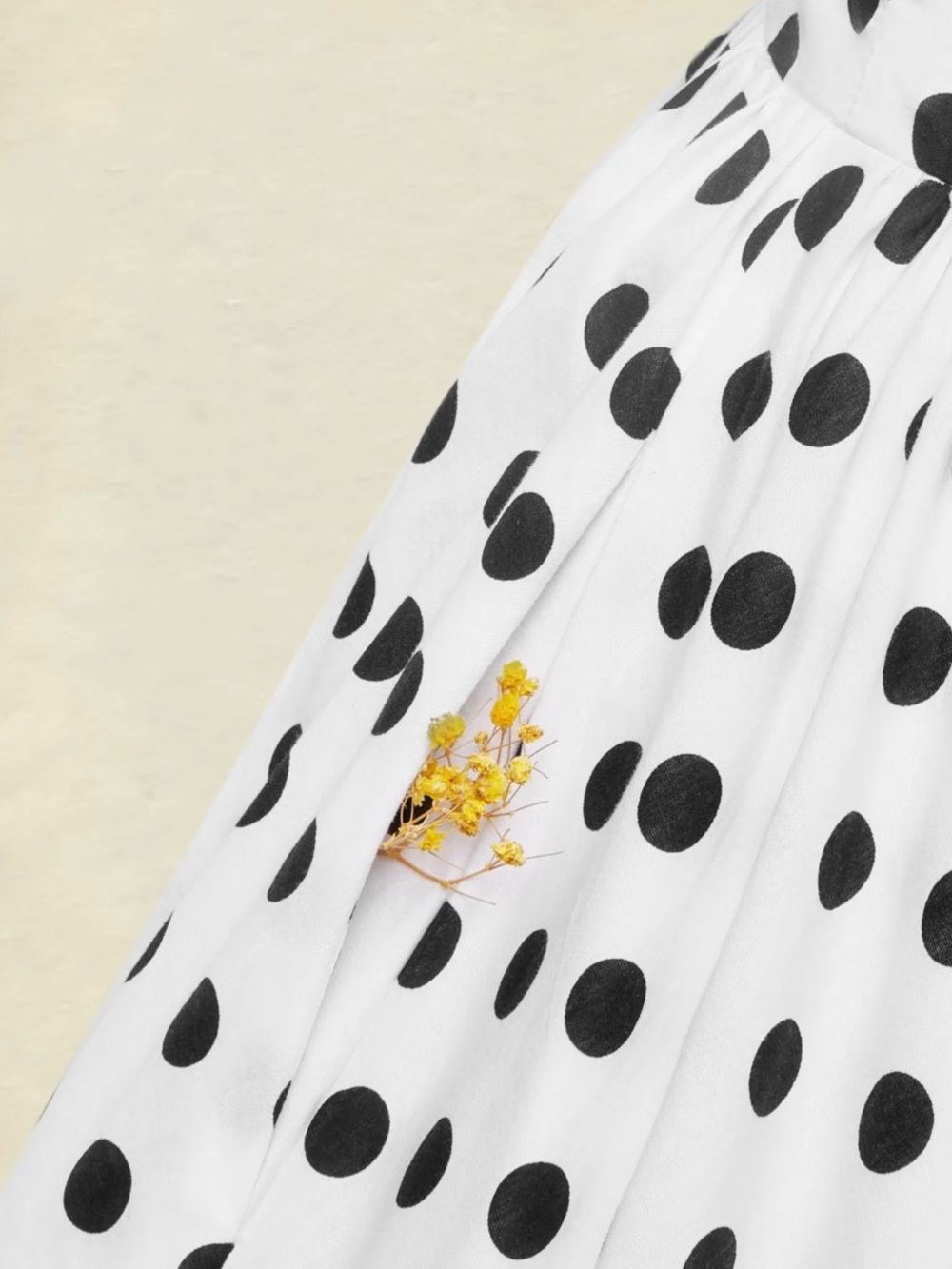 Polka Dot Sleeveless Midi Dress in Black & White #259 - Picture 10 of 13
